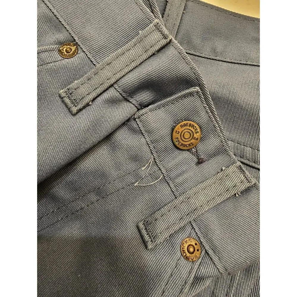 NWT 80s Sears Roebucks Twill Western Pants‎ Full 33x34 Blue USA Made Deadstock